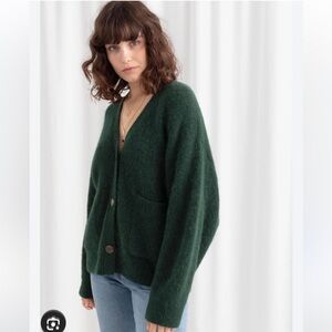 & Other Stories Forest Green Cardigan
